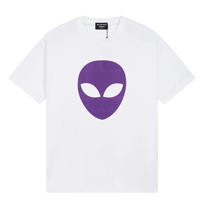 Balenciaga alien graphic white T-shirt in casual streetwear style
