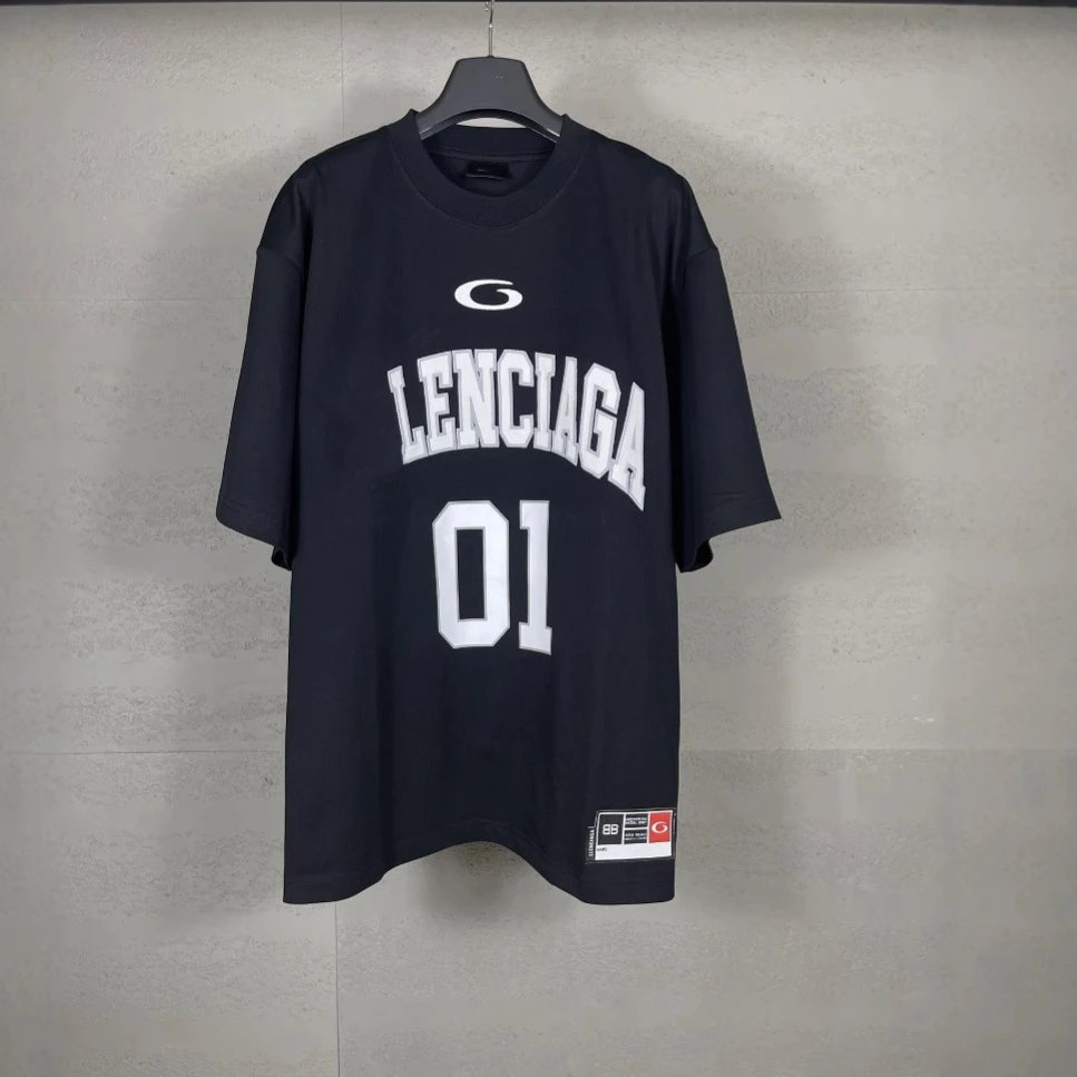 Balenciaga black T-shirt in casual streetwear style