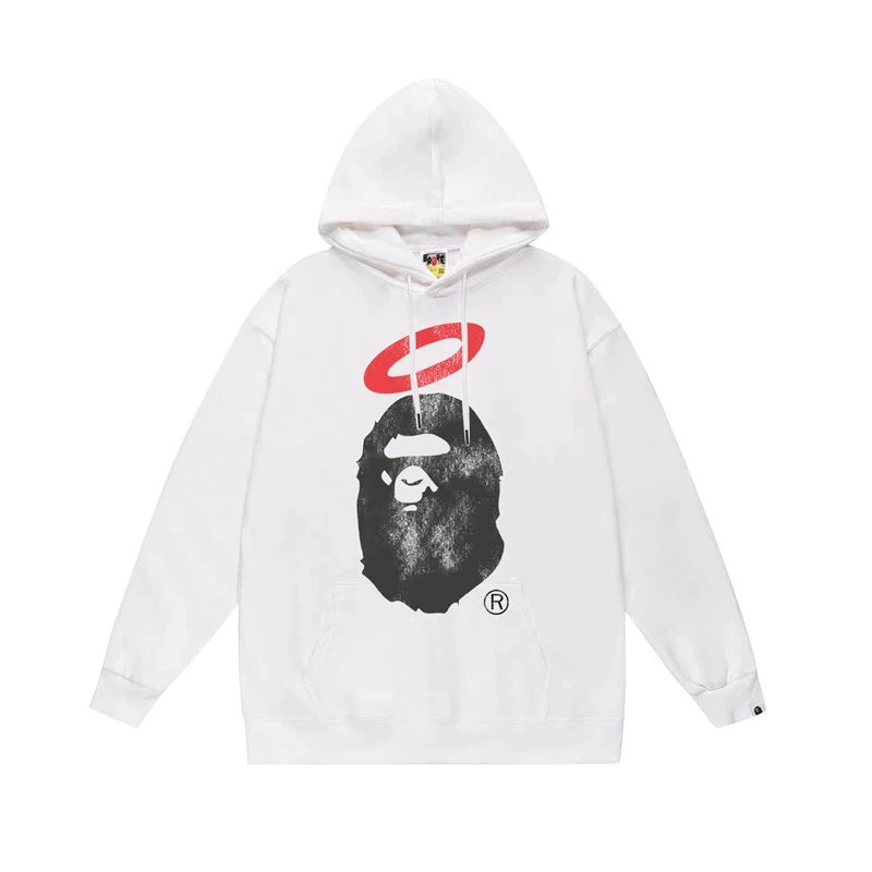Bape white hoodie in relaxed streetwear style - Image 12