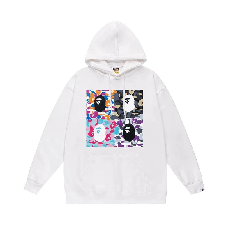 Bape white hoodie in relaxed streetwear style - Image 15