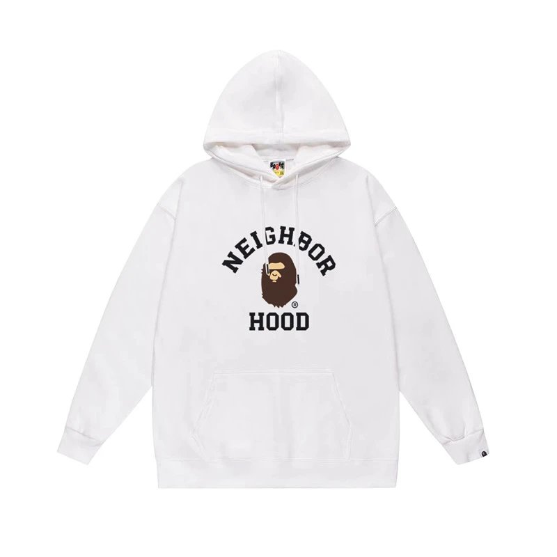 Bape white hoodie in relaxed streetwear style - Image 18