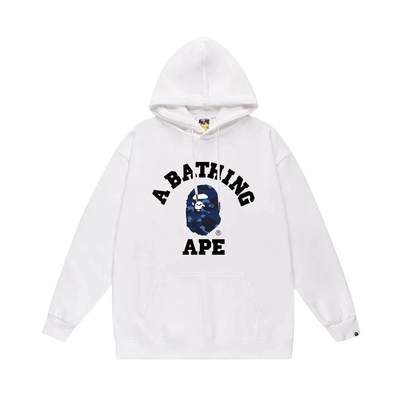 Bape white hoodie in relaxed streetwear style - Image 3