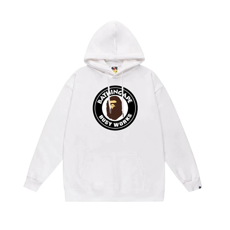 Bape white hoodie in relaxed streetwear style - Image 27