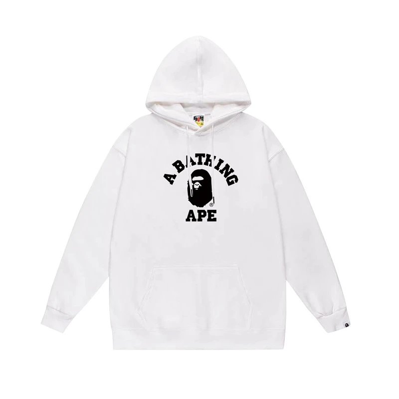Bape white hoodie in relaxed streetwear style - Image 30