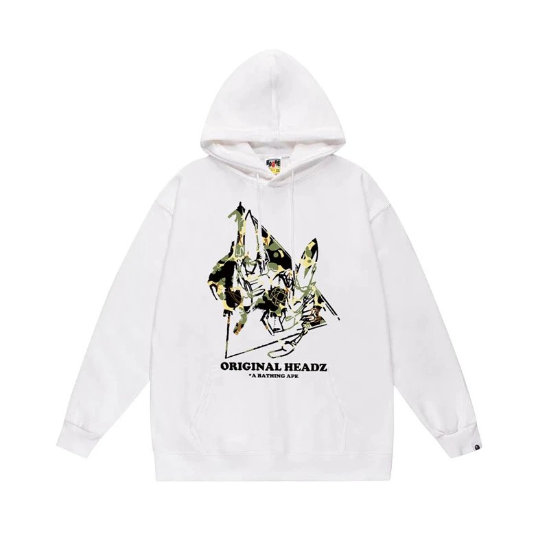 Bape white hoodie in relaxed streetwear style - Image 36