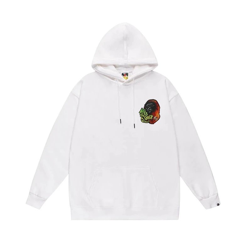 Bape white hoodie in relaxed streetwear style - Image 39