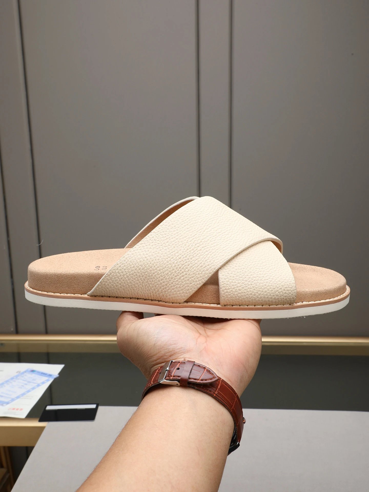 Brunello Cucinelli slides gray