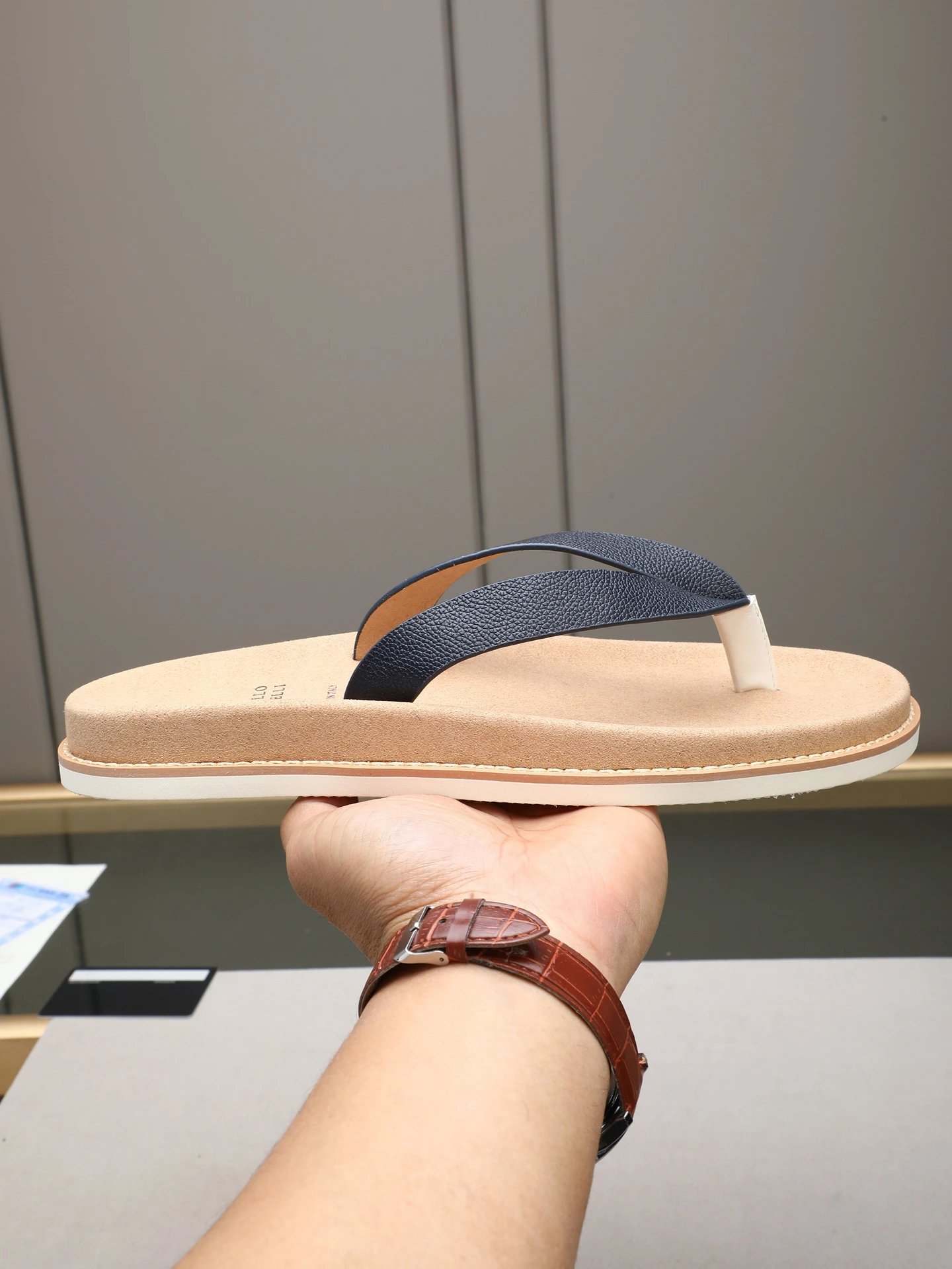 Brunello Cucinelli slides gray