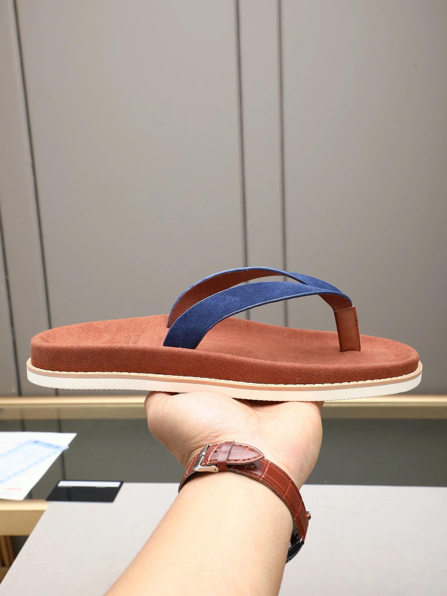 Brunello Cucinelli slides gray