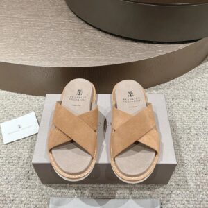 Brunello Cucinelli slides gray