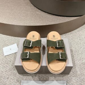 Brunello Cucinelli slides green