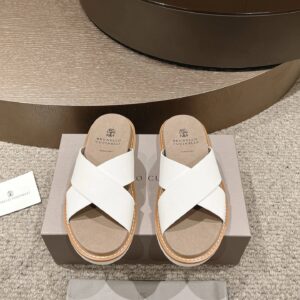 Brunello Cucinelli slides white