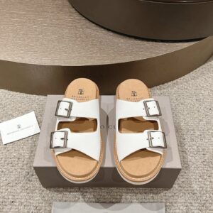 Brunello Cucinelli slides white