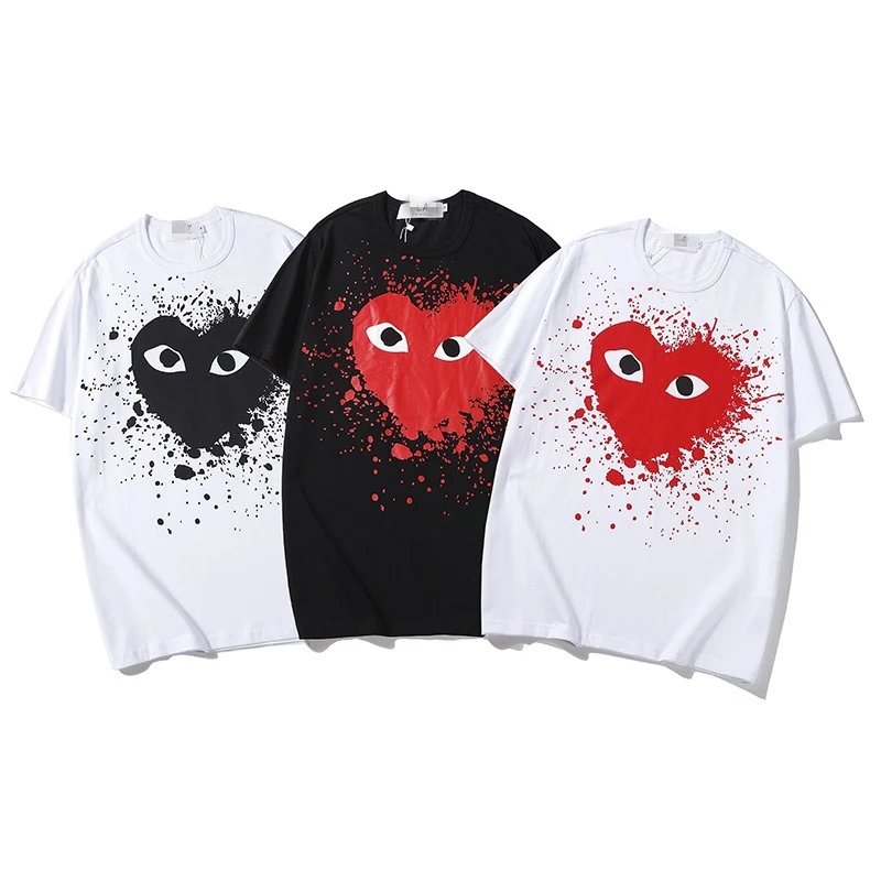 CDG white T-shirt in casual streetwear style