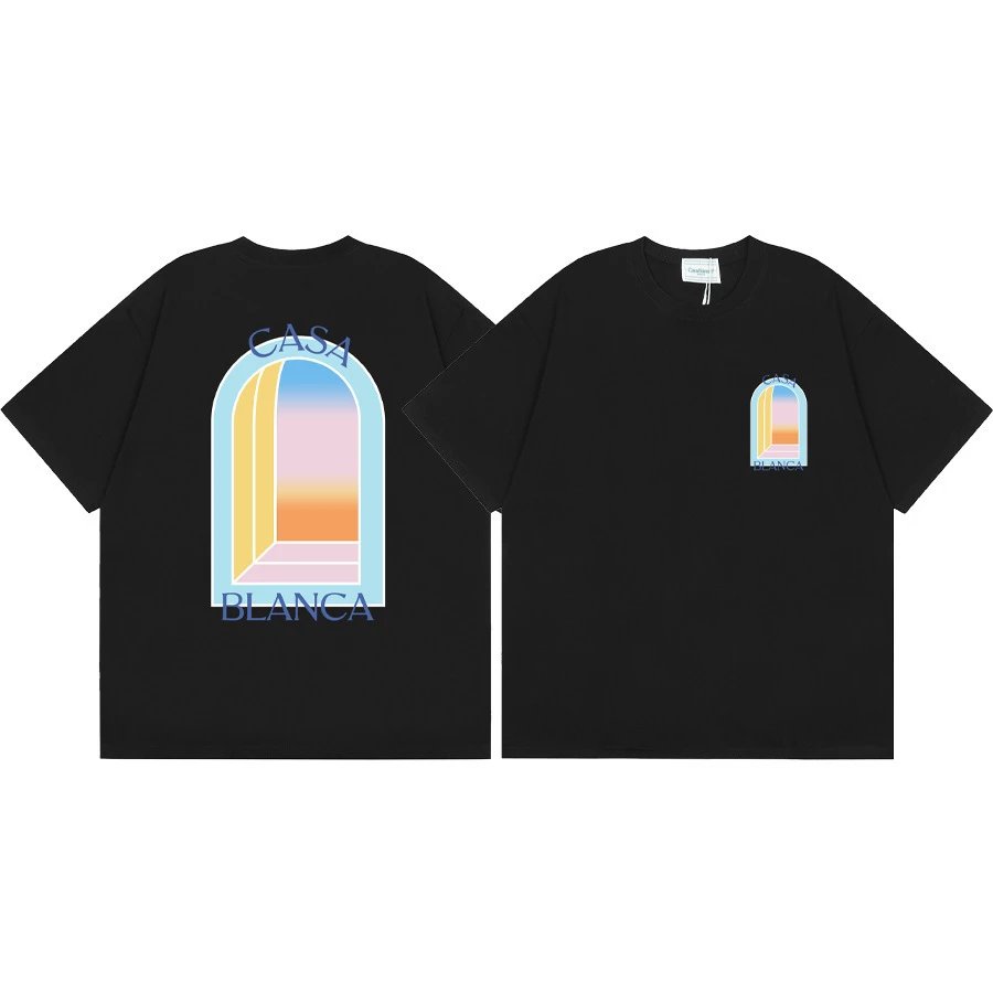 Casablanca graphic print black T-shirt in casual streetwear style - Image 2