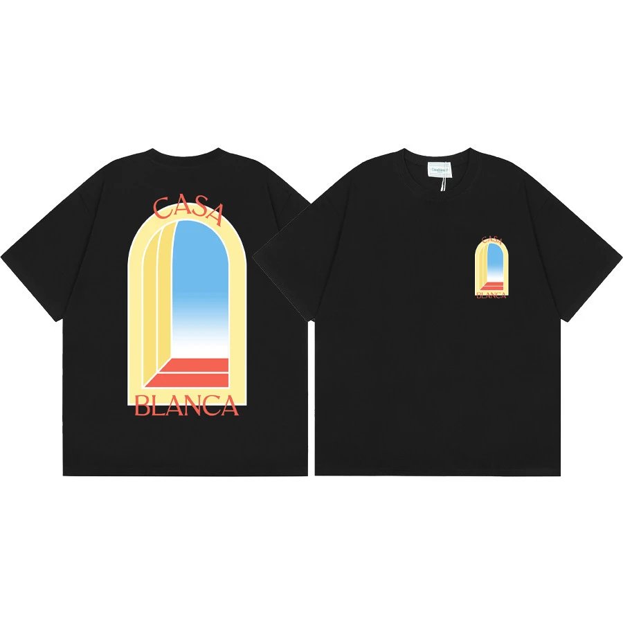 Casablanca graphic print black T-shirt in casual streetwear style - Image 12