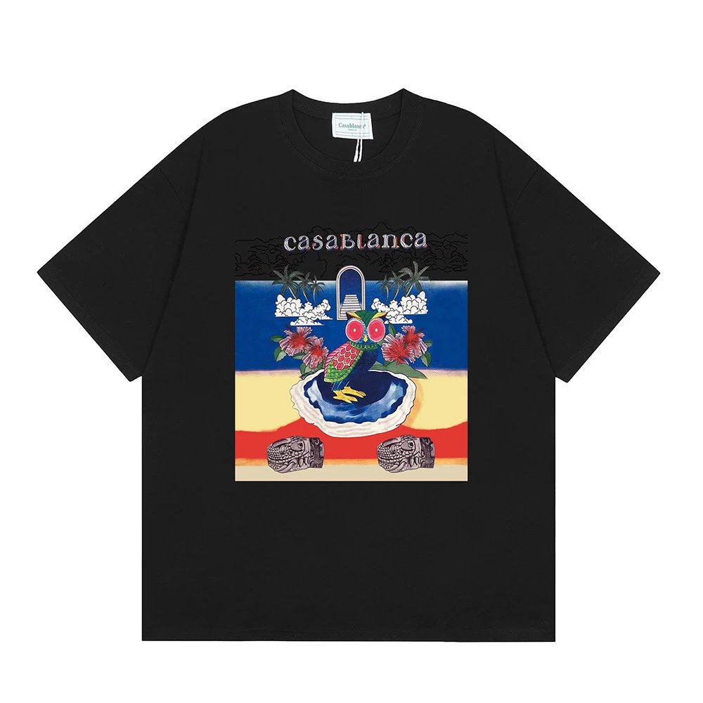 Casablanca graphic print black T-shirt in casual streetwear style - Image 14