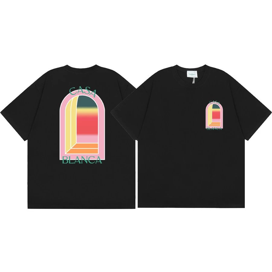 Casablanca graphic print black T-shirt in casual streetwear style - Image 16