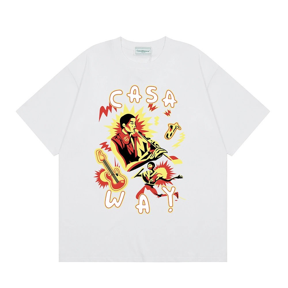 Casablanca graphic print black T-shirt in casual streetwear style - Image 19