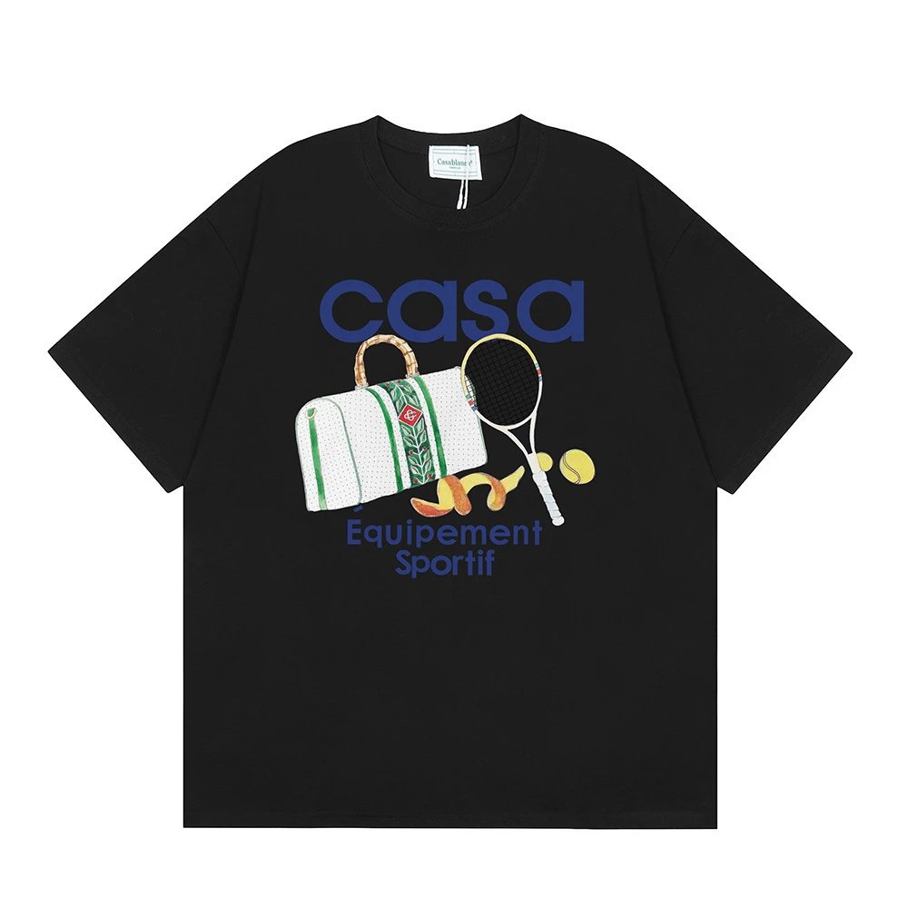 Casablanca graphic print black T-shirt in casual streetwear style - Image 24