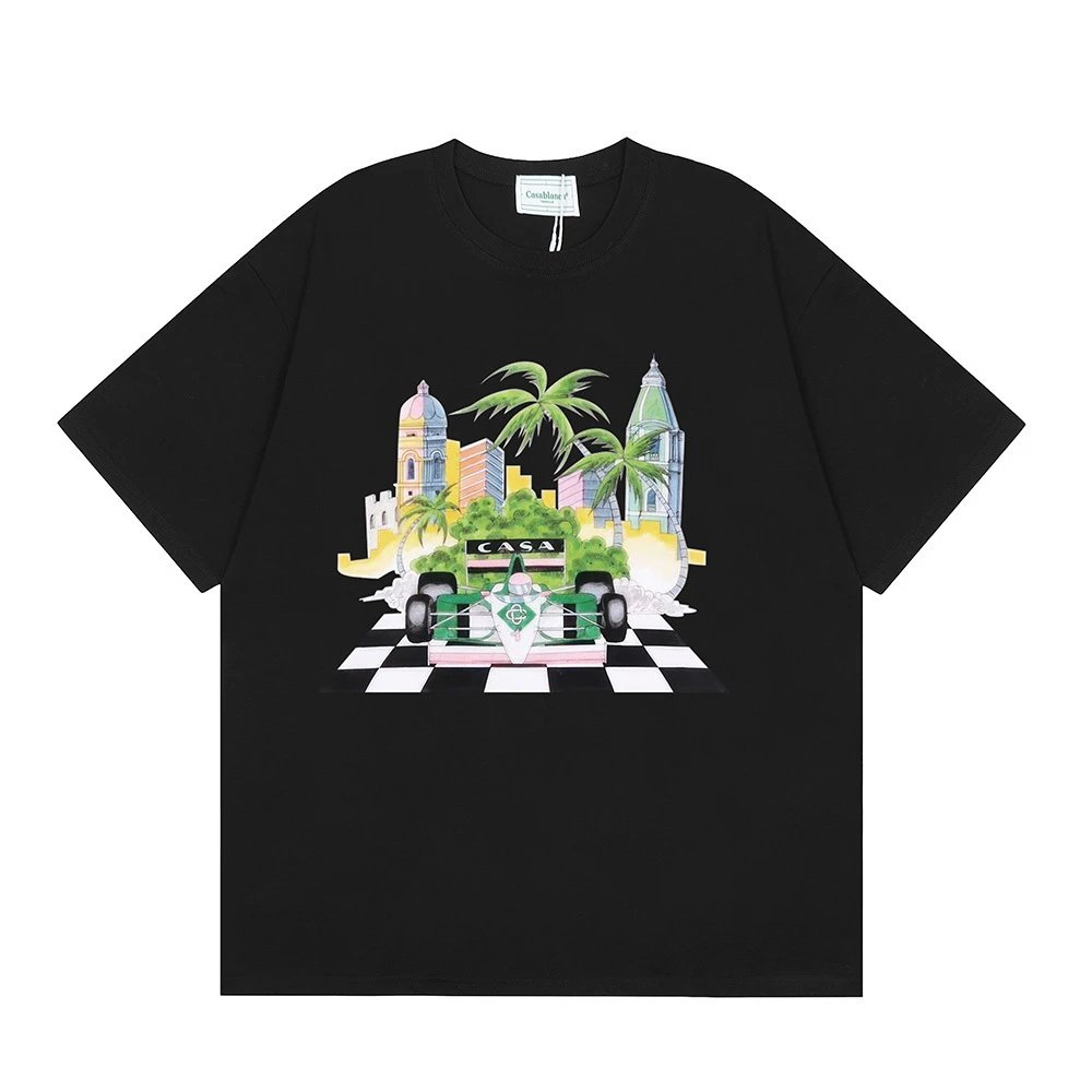 Casablanca graphic print black T-shirt in casual streetwear style - Image 28