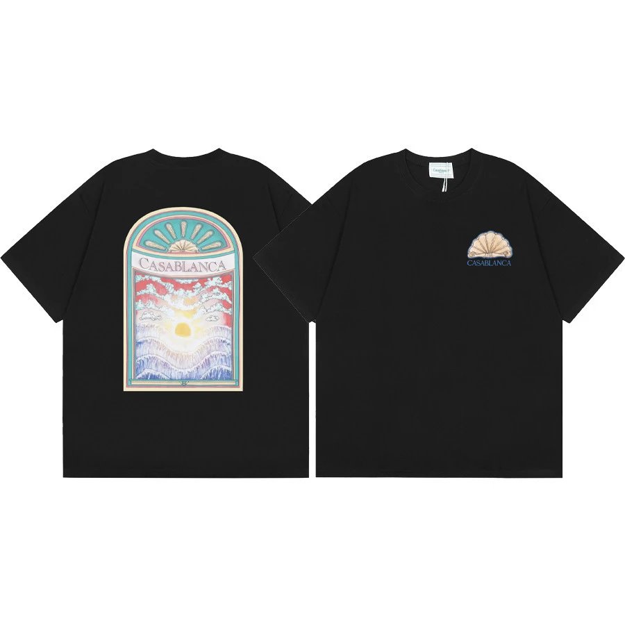 Casablanca graphic print black T-shirt in casual streetwear style - Image 30