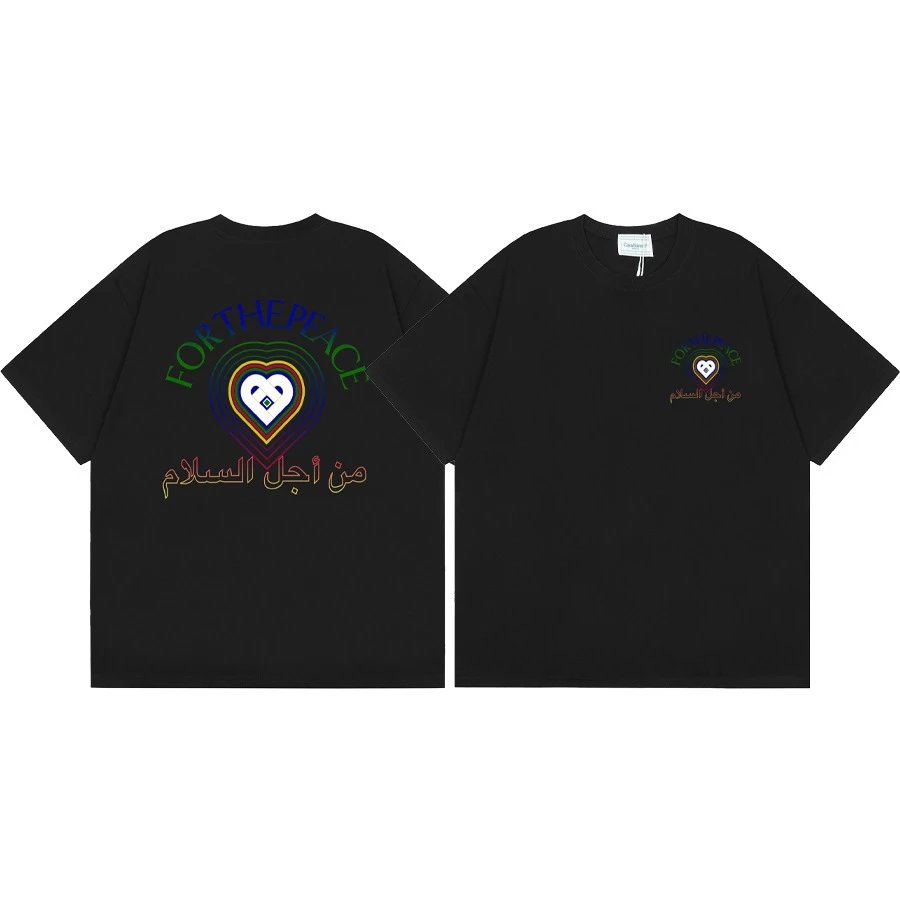 Casablanca graphic print black T-shirt in casual streetwear style - Image 4