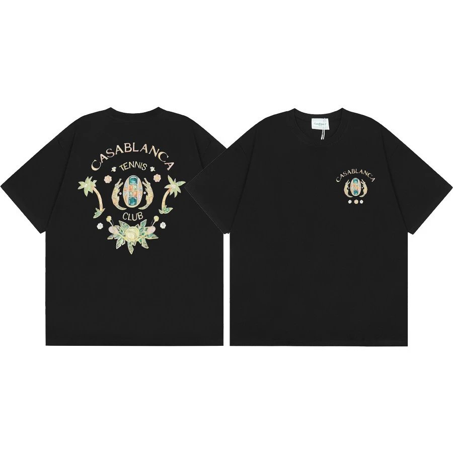 Casablanca graphic print black T-shirt in casual streetwear style - Image 32