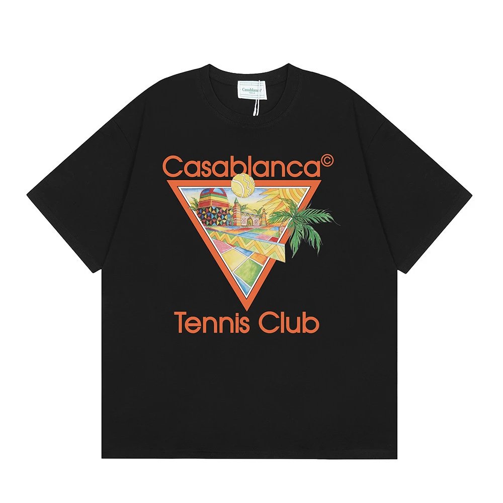 Casablanca graphic print black T-shirt in casual streetwear style - Image 34