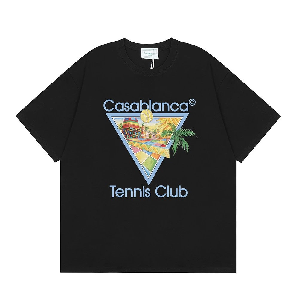 Casablanca graphic print black T-shirt in casual streetwear style - Image 6