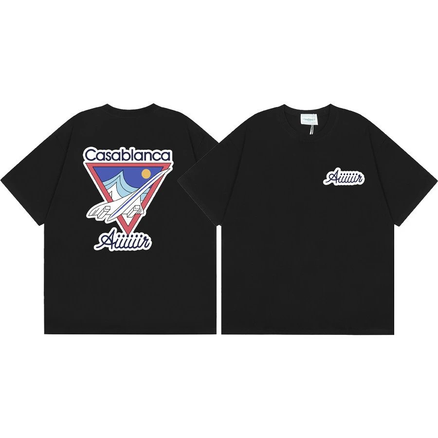 Casablanca graphic print black T-shirt in casual streetwear style - Image 8