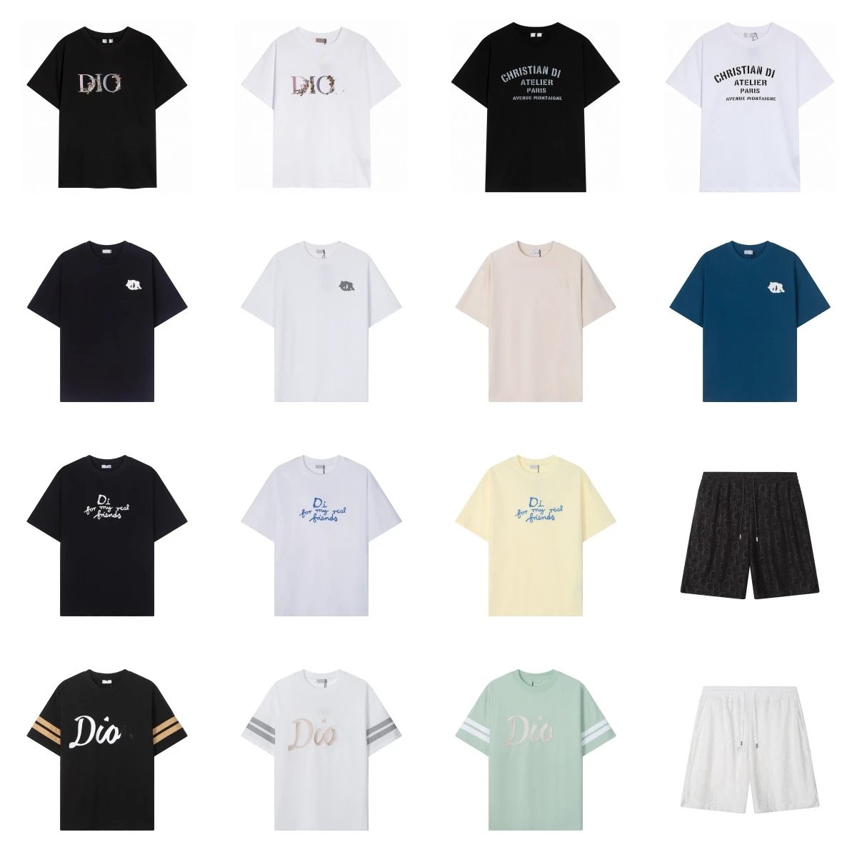 Dior embroidered khaki T-shirt in casual streetwear style