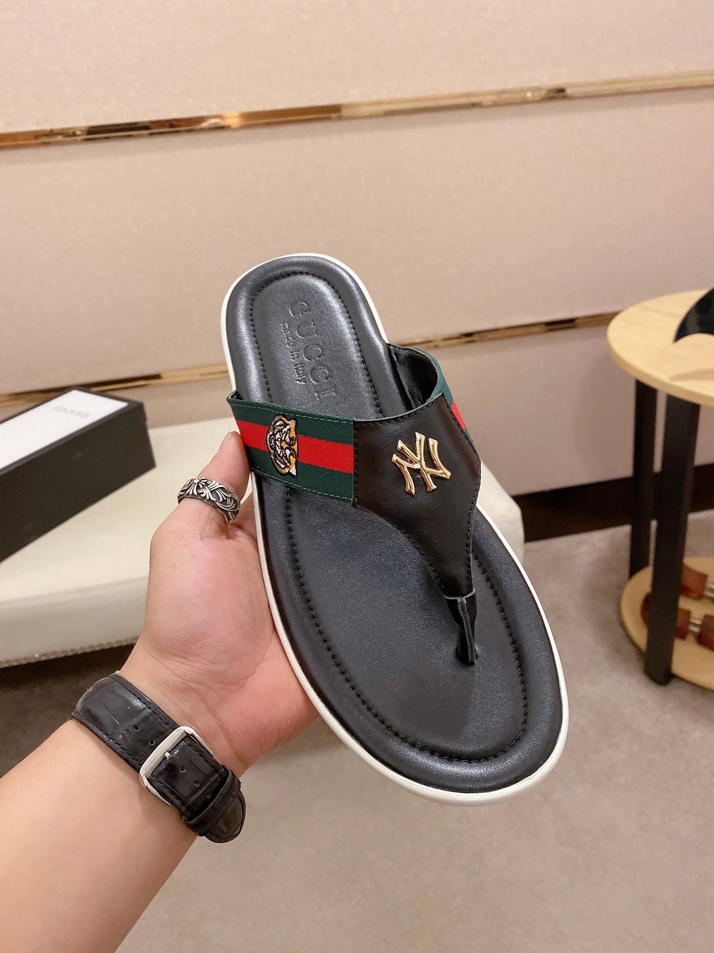 Gucci slides gray