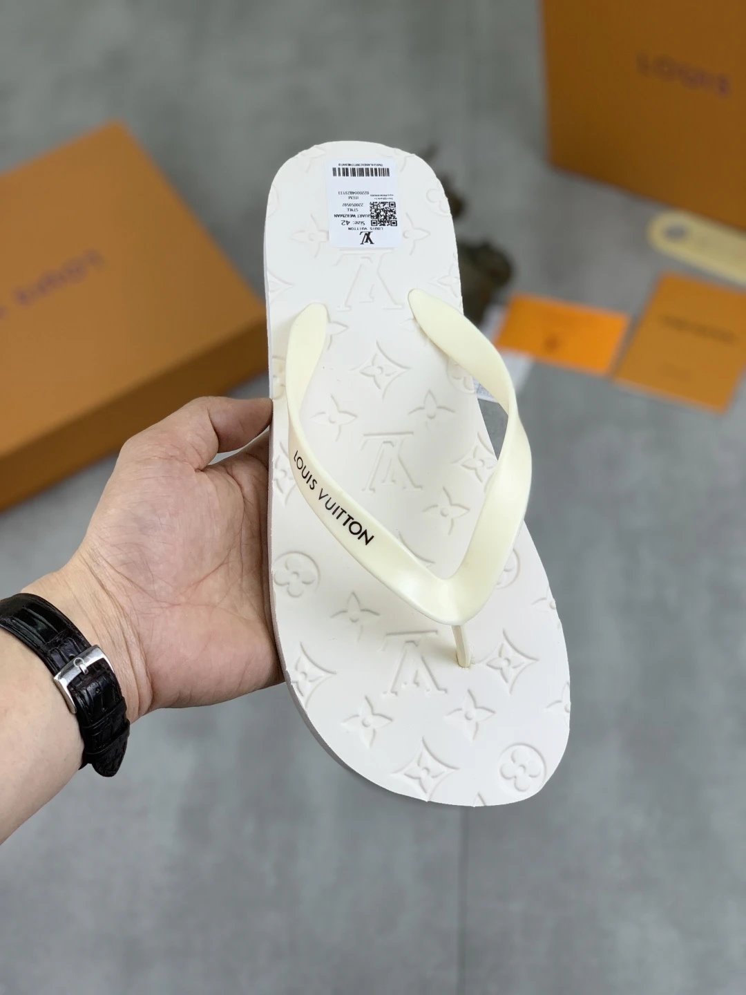 Louis Vuitton slides gray