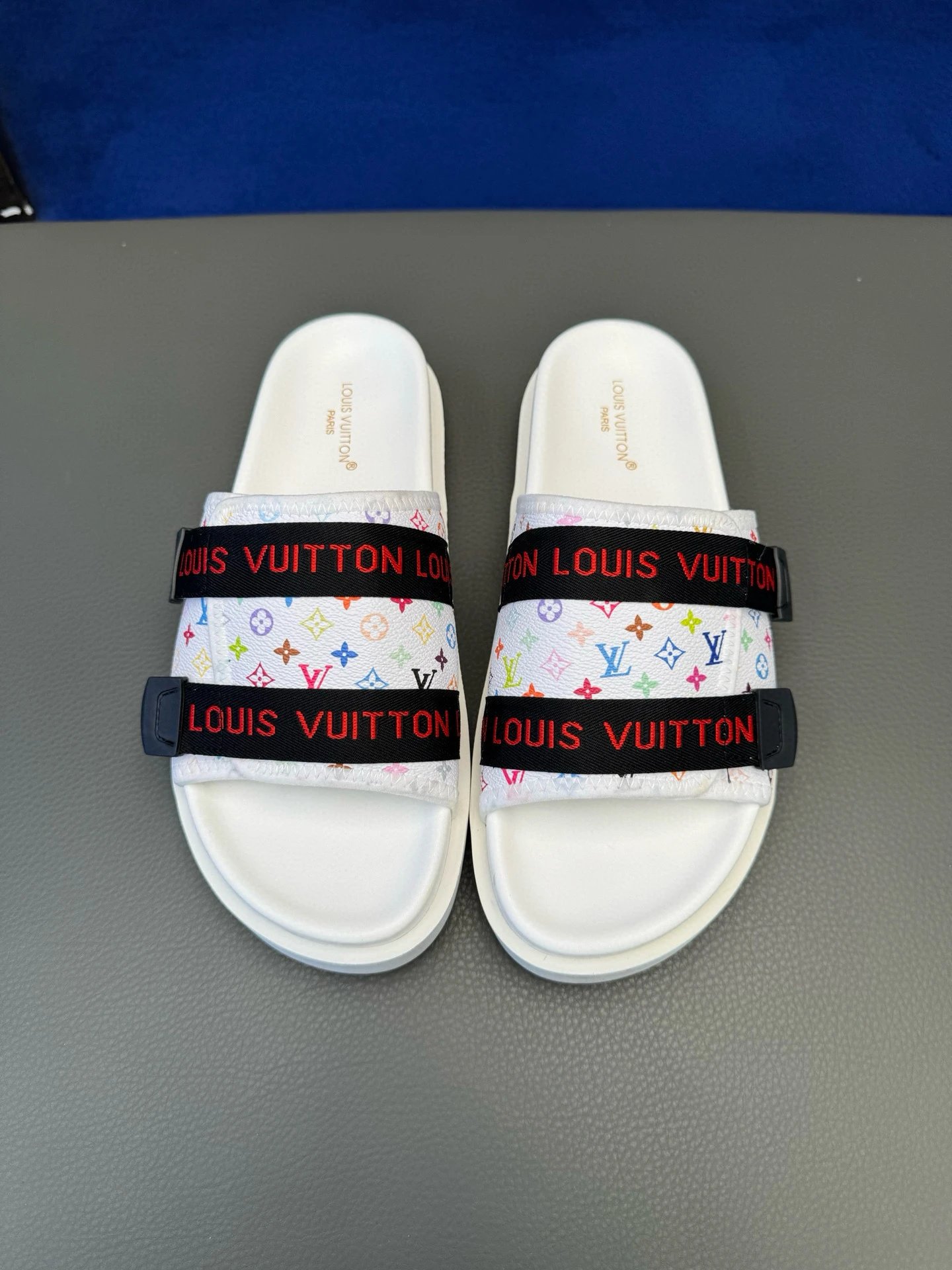 Louis Vuitton slides white