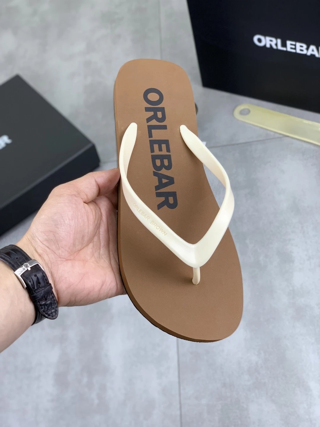 Orlebar Brown slides gray