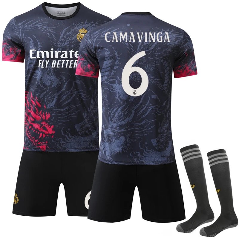 Real Madrid black T-shirt in casual streetwear style - Image 3