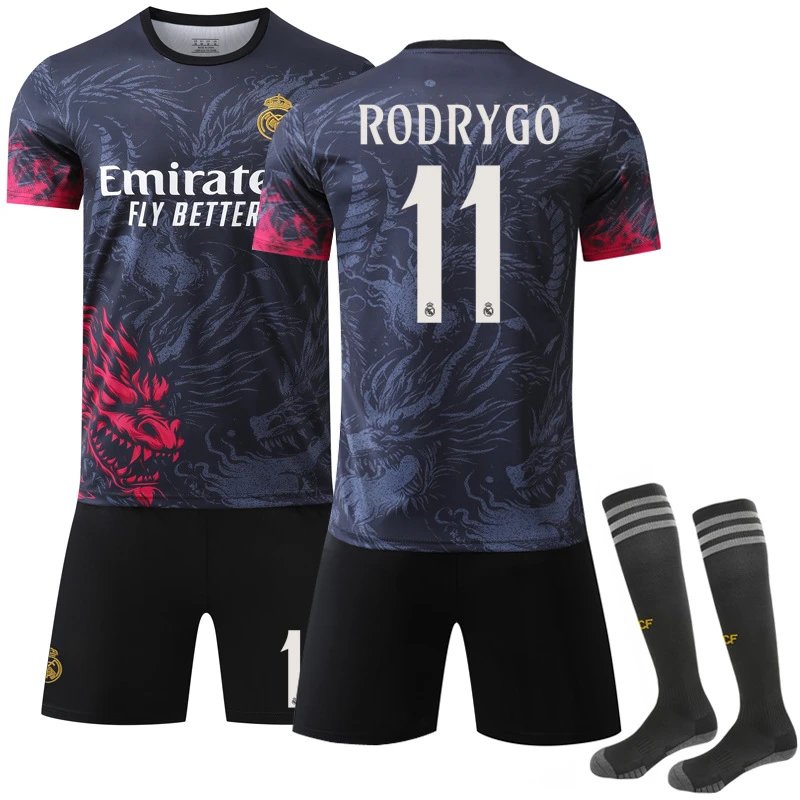 Real Madrid black T-shirt in casual streetwear style - Image 9