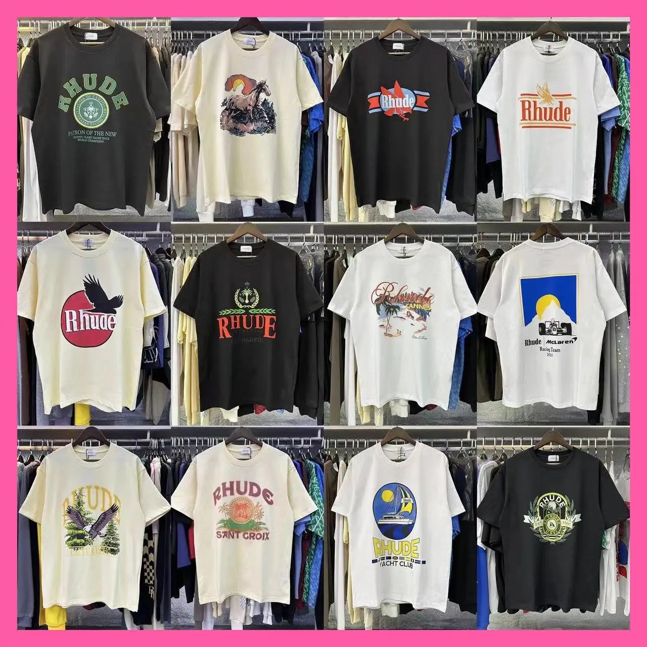 Rhude multicolor T-shirt collection