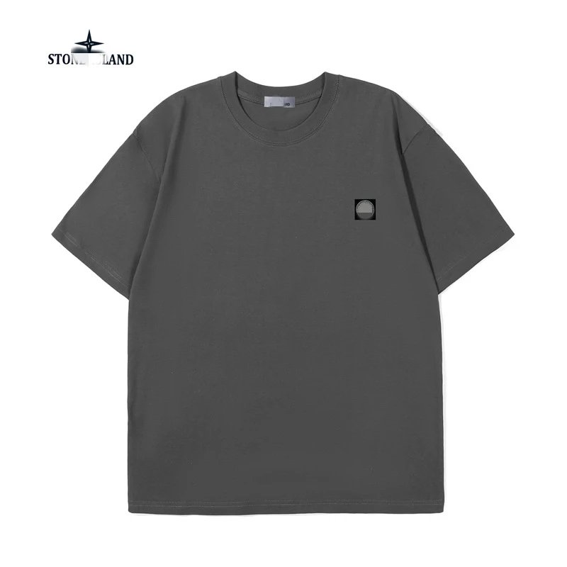 Stone Island gray T-shirt in casual streetwear style