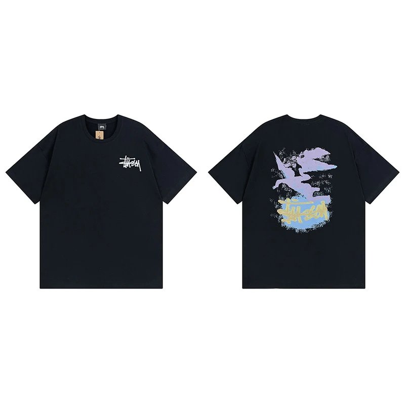 Stussy angel graphic green T-shirt in casual streetwear style - Image 12