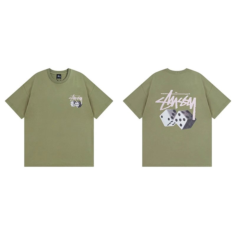Stussy angel graphic green T-shirt in casual streetwear style - Image 20
