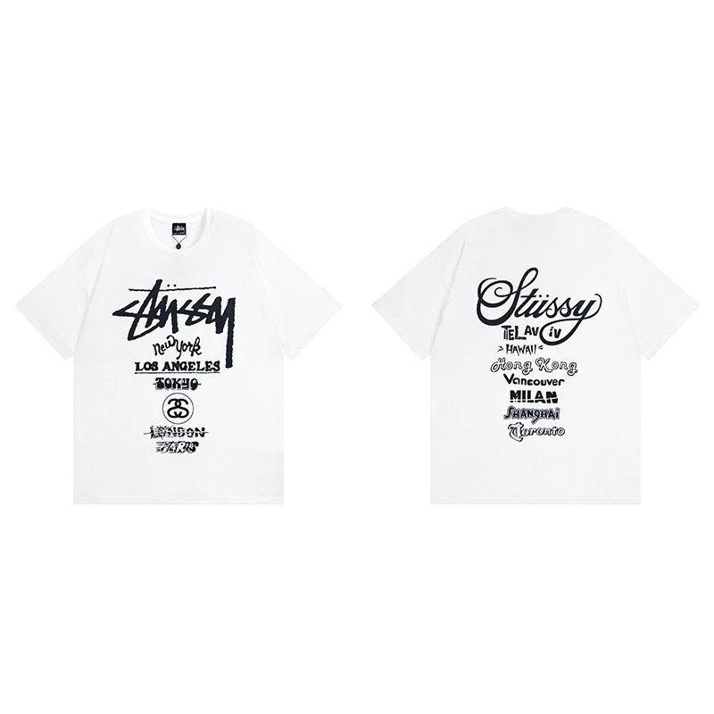 Stussy angel graphic green T-shirt in casual streetwear style - Image 27