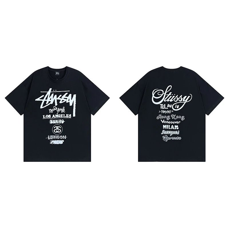 Stussy angel graphic green T-shirt in casual streetwear style - Image 29