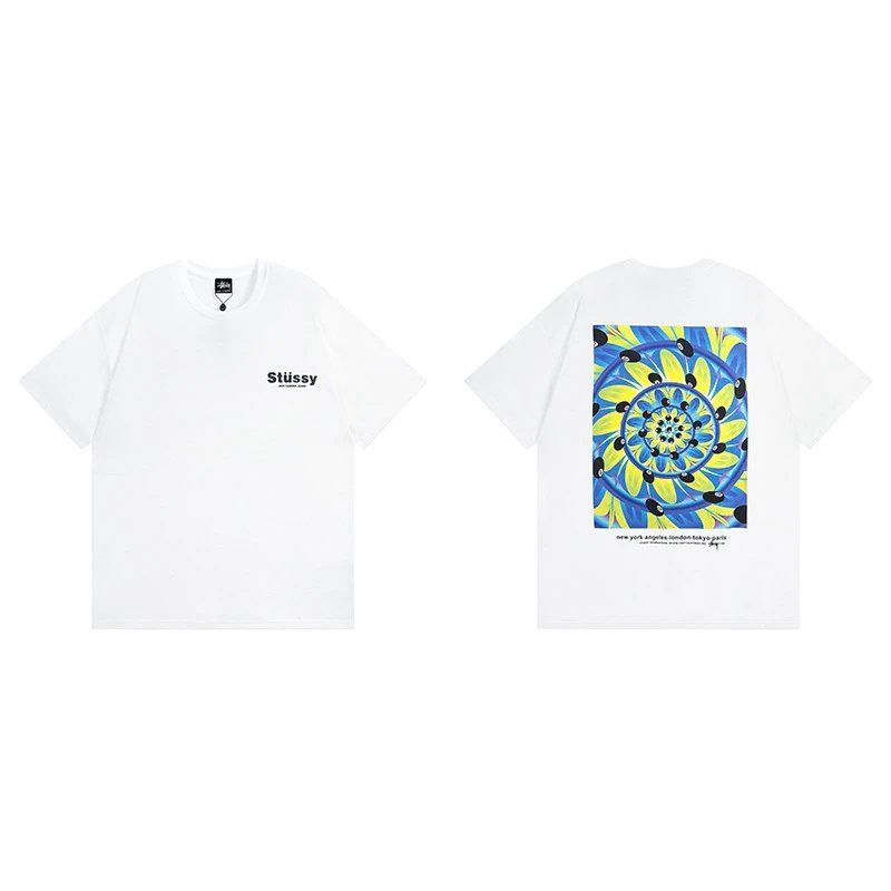 Stussy angel graphic green T-shirt in casual streetwear style - Image 35