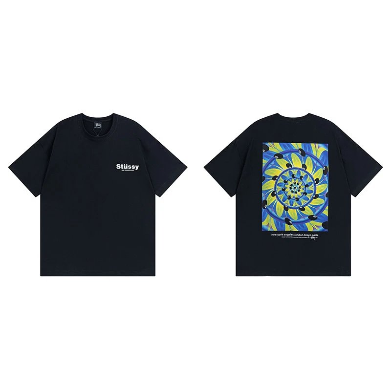 Stussy angel graphic green T-shirt in casual streetwear style - Image 38