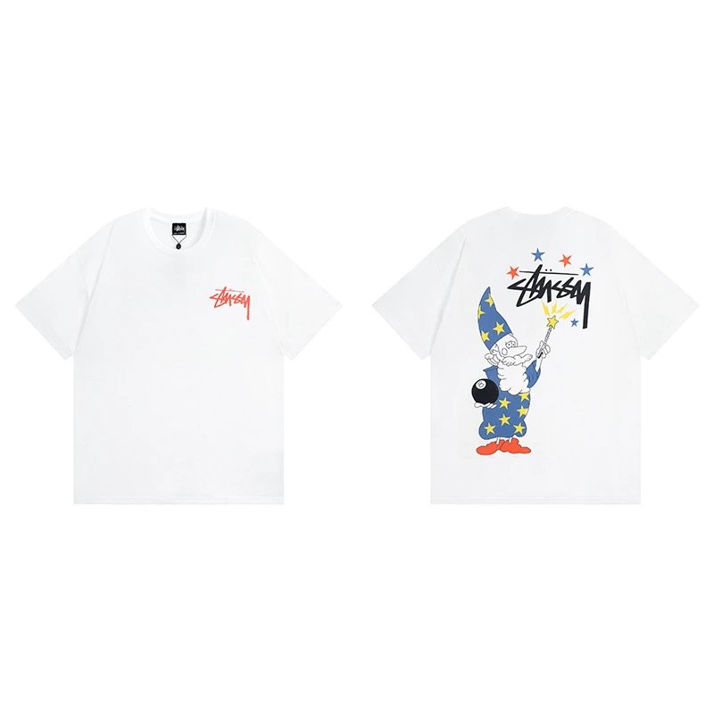 Stussy angel graphic green T-shirt in casual streetwear style - Image 39