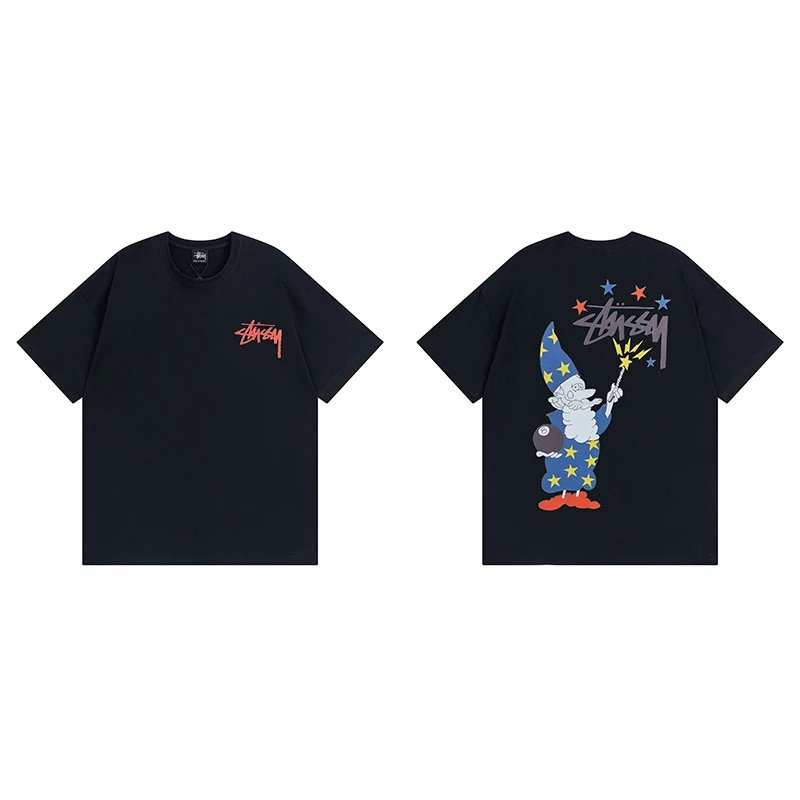 Stussy angel graphic green T-shirt in casual streetwear style - Image 40