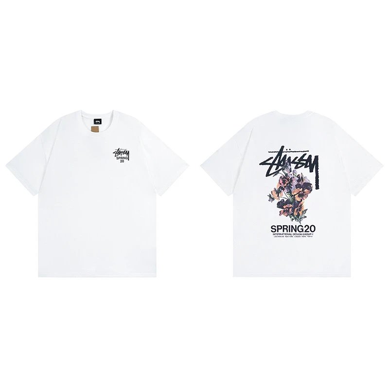 Stussy angel graphic green T-shirt in casual streetwear style - Image 9