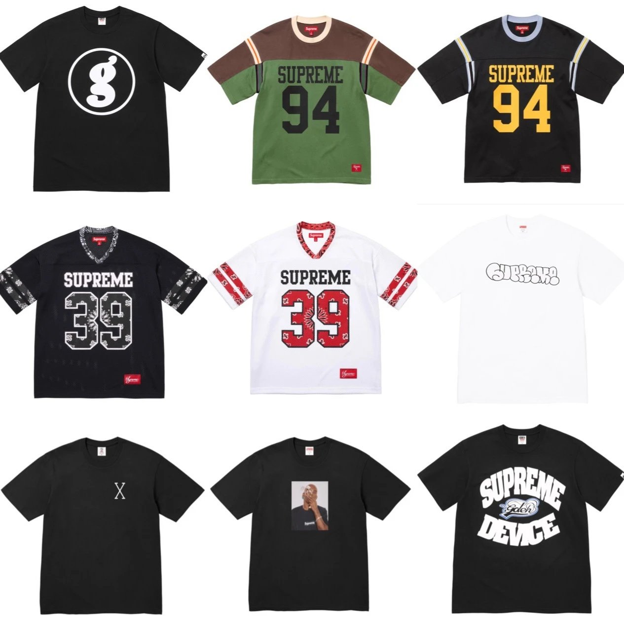 Supreme multicolor T-shirt collection